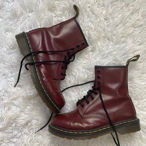 Rare Burgundy Red Maroon Cherry Doc Martens Dr. Martens Boots
